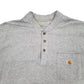 Mens Grey Carhartt Henley Short Sleeve T Shirt