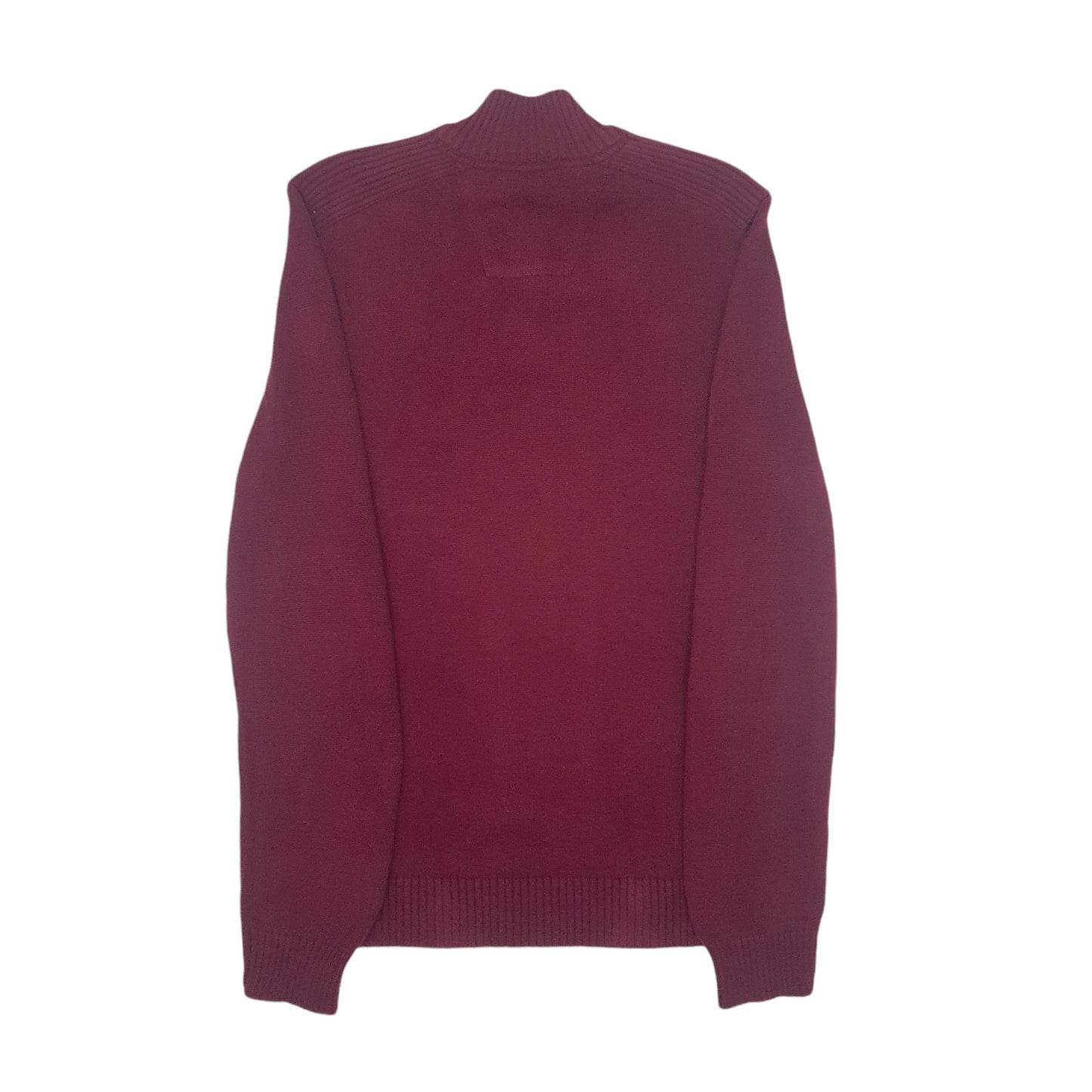 Mens Burgundy Nautica Knitwear Quarter Zip Jumper