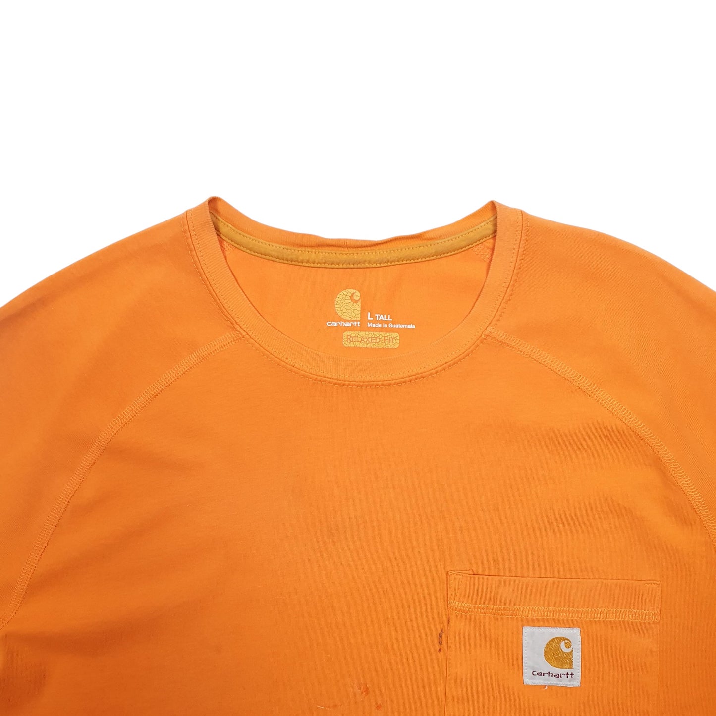 Mens Orange Carhartt  Short Sleeve T Shirt