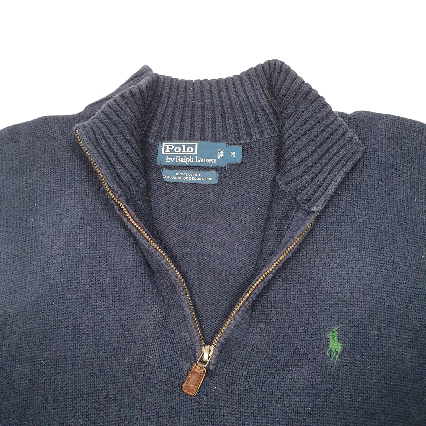 Mens Navy Polo Ralph Lauren Knit Quarter Zip Jumper