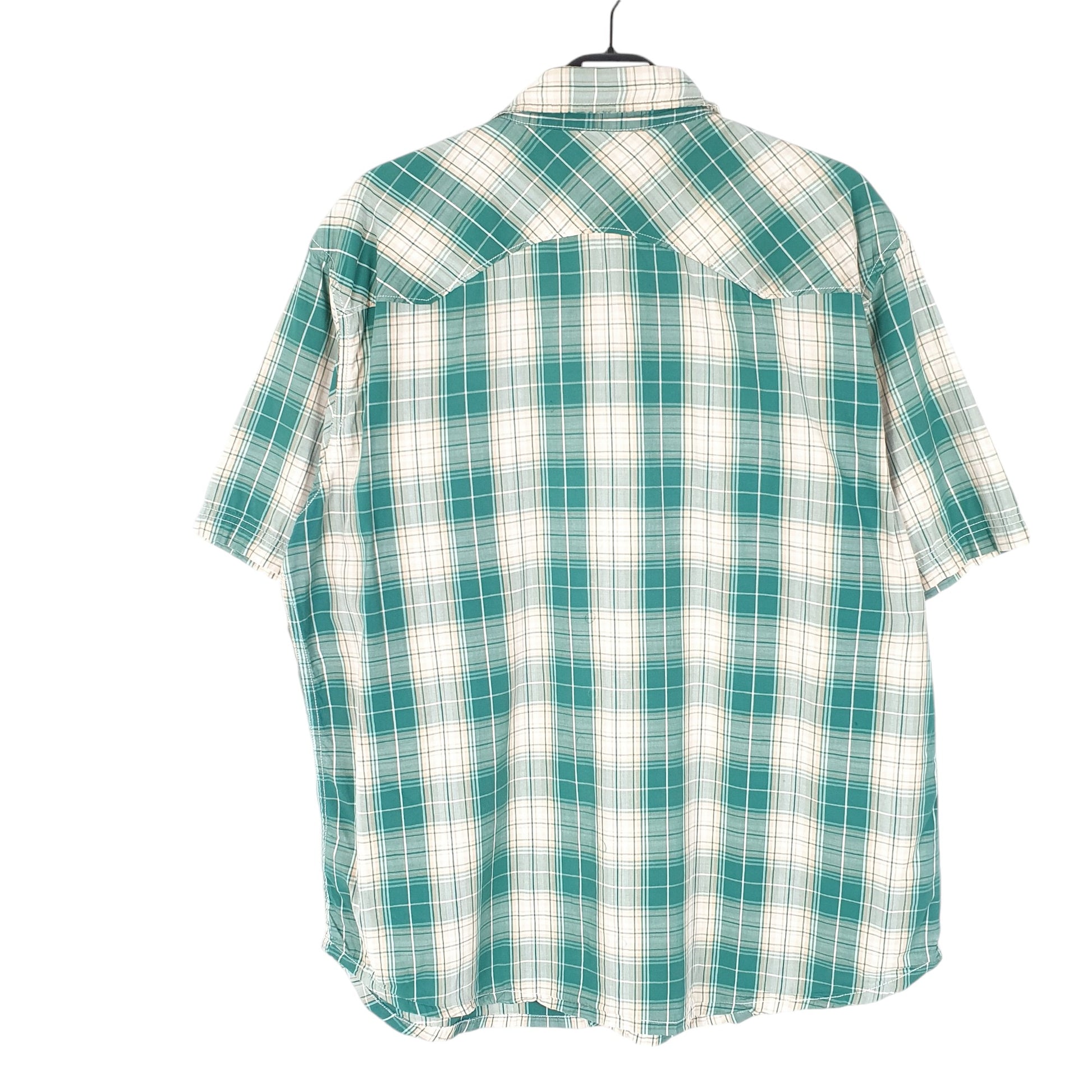 Mens Green Levis Western Cowboy Pearl Snap Short Sleeve Shirt