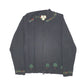 Womens Black Woolrich Knit Festive Cardigan Christmas Tree Mistletoe Full Zip Jumper