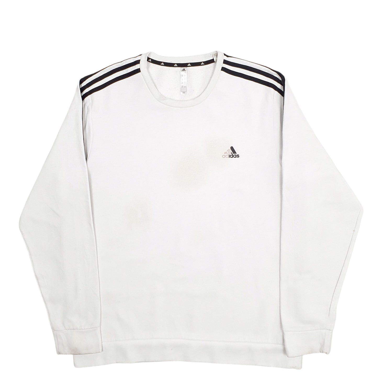 Mens White Adidas  Crewneck Jumper