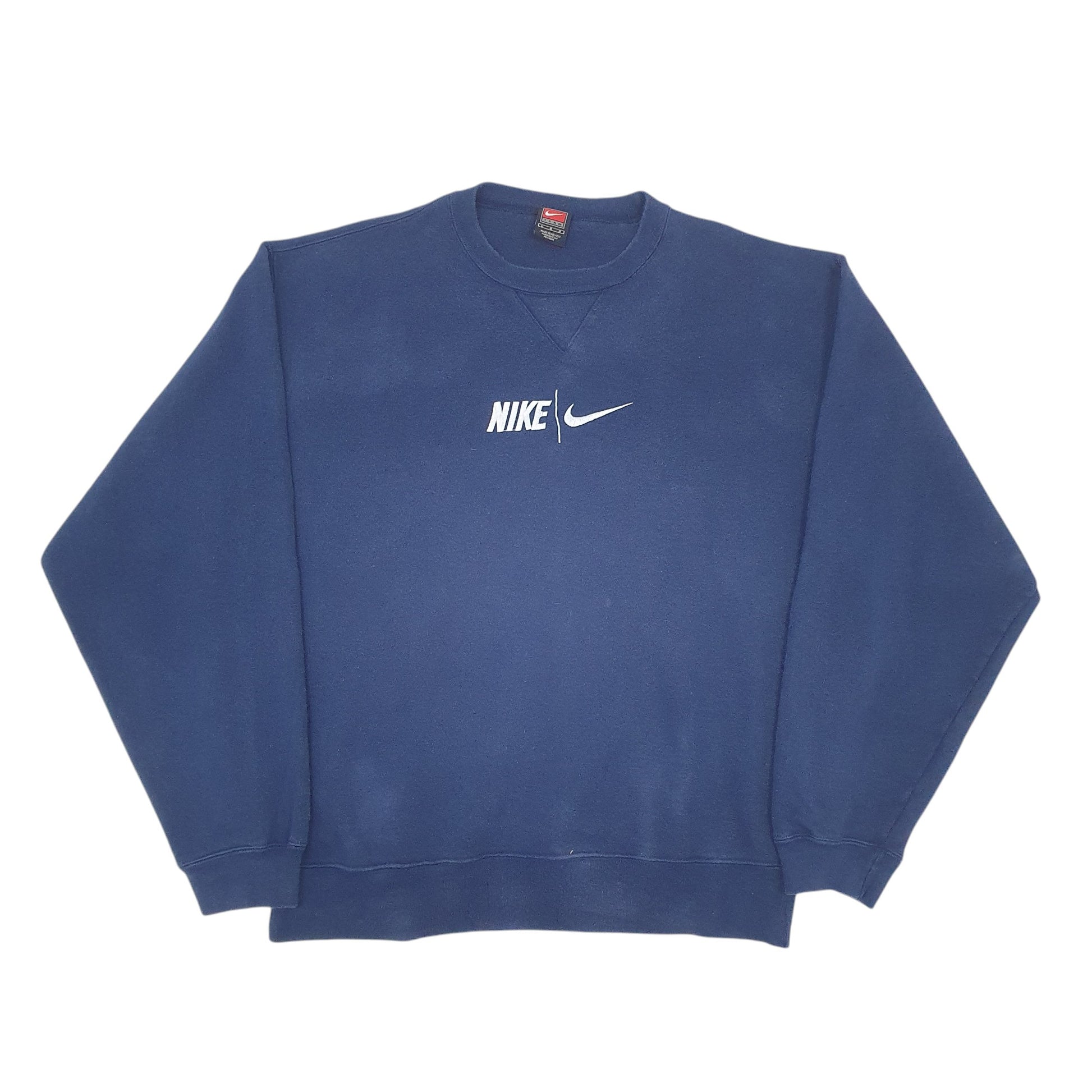 Mens Blue Nike Vintage Teams Spellout Crewneck Jumper