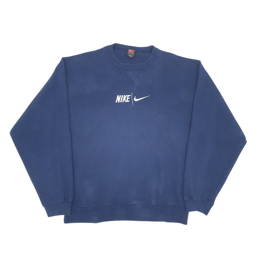 Mens Blue Nike Vintage Teams Spellout Crewneck Jumper