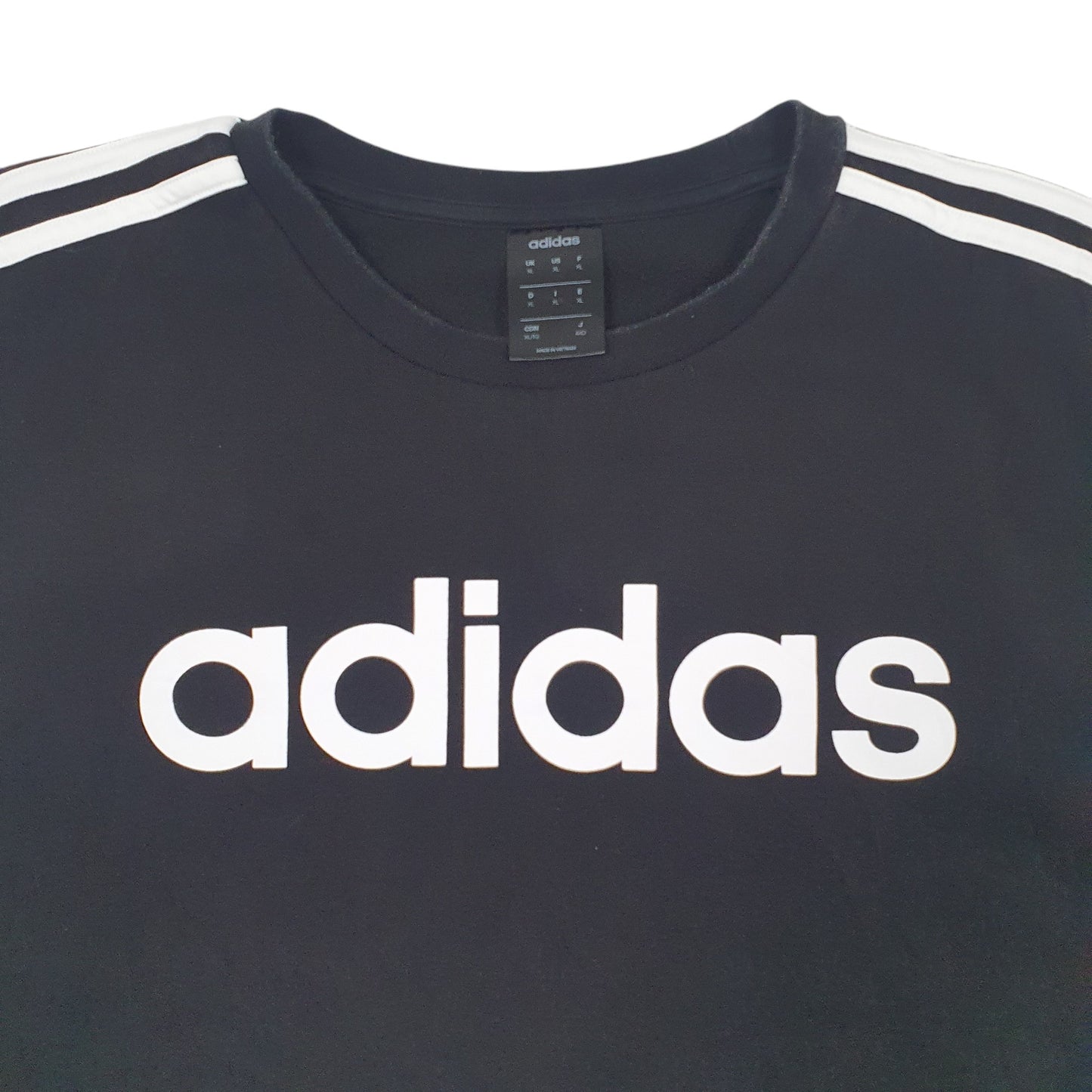 Mens Black Adidas Spellout Crewneck Jumper