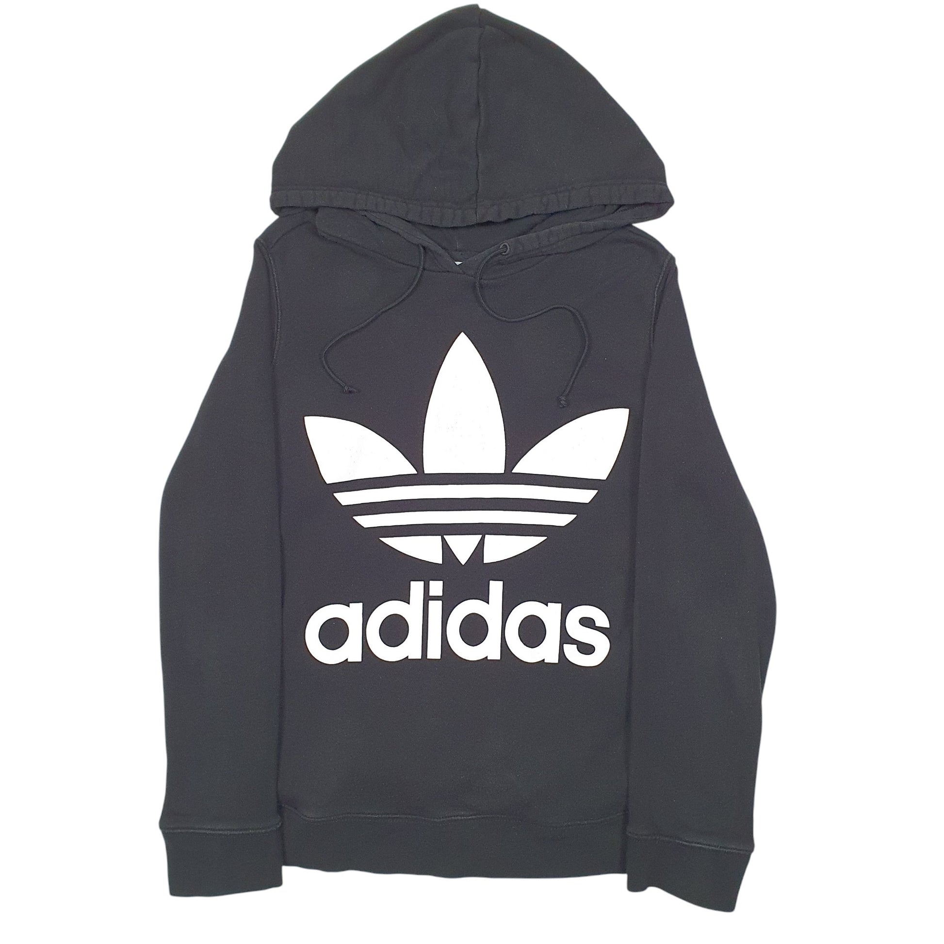 Womens Black Adidas Spellout Hoodie Jumper