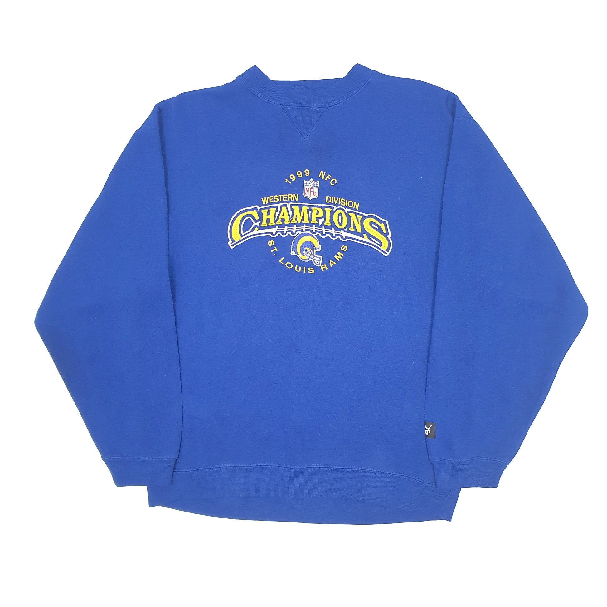 Mens Blue Puma Vintage 1999 90s St Louis Rams NFL Crewneck Jumper