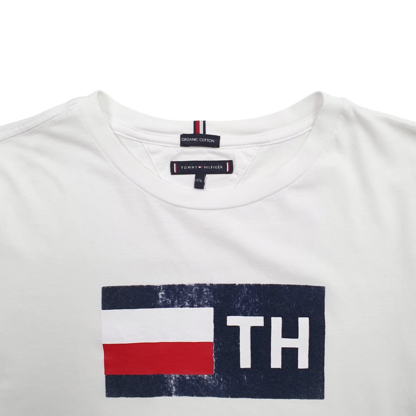 Womens White Tommy Hilfiger Spellout Short Sleeve T Shirt