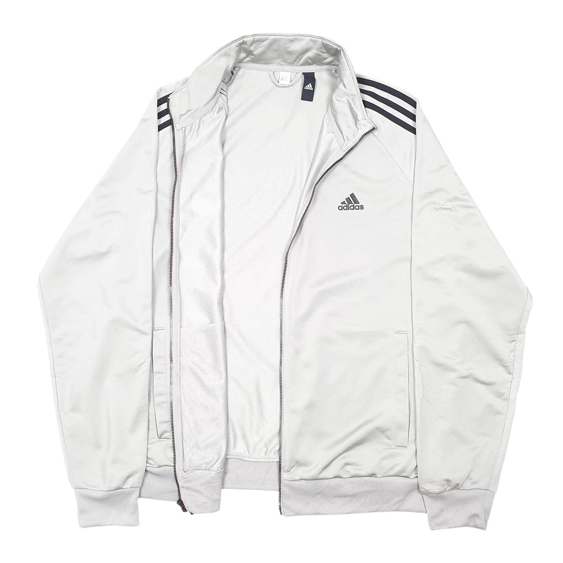 Mens Grey Adidas Track Suit Top Active Full Zip Jumper