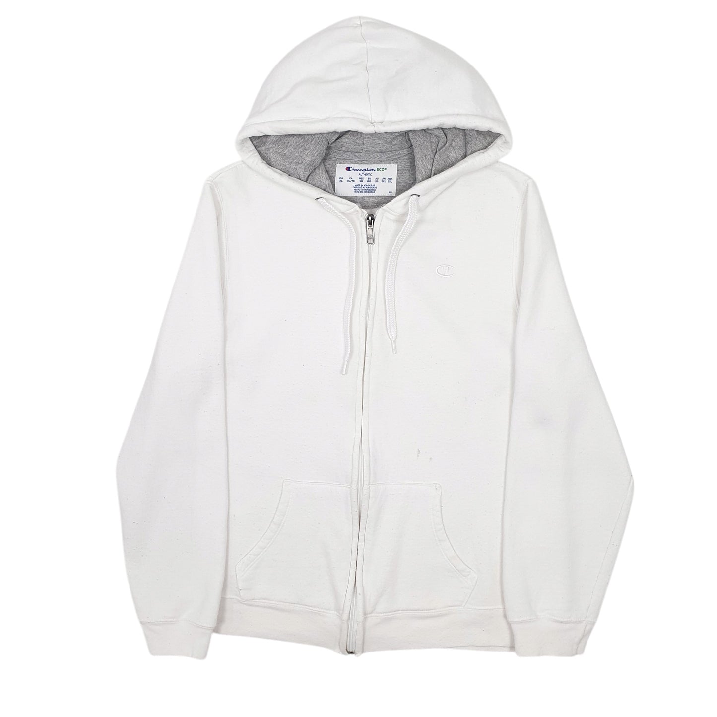 Womens White Champion Hoodie Full Zip Jumper