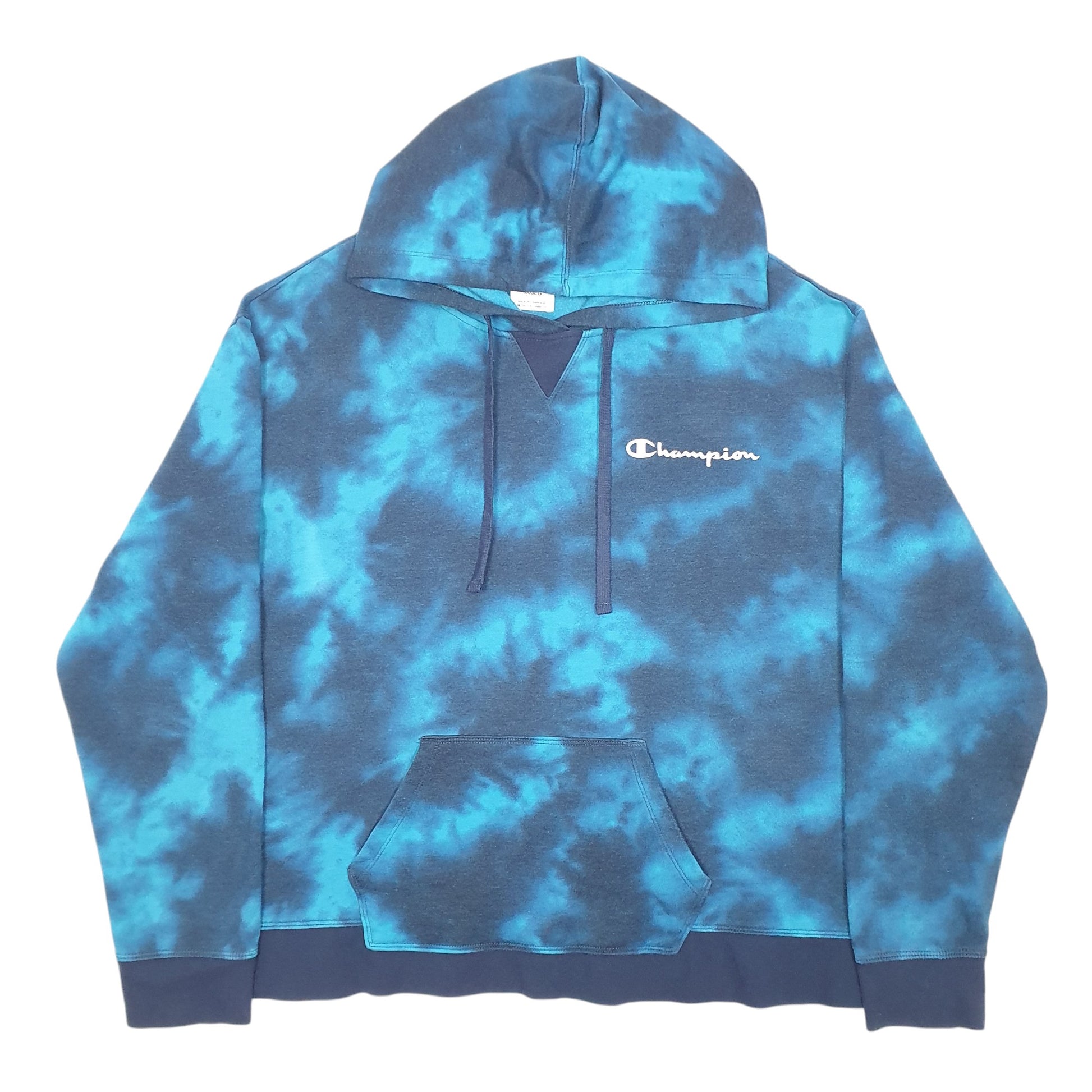 Womens Blue Champion Tie Dye Hoodie Jumper