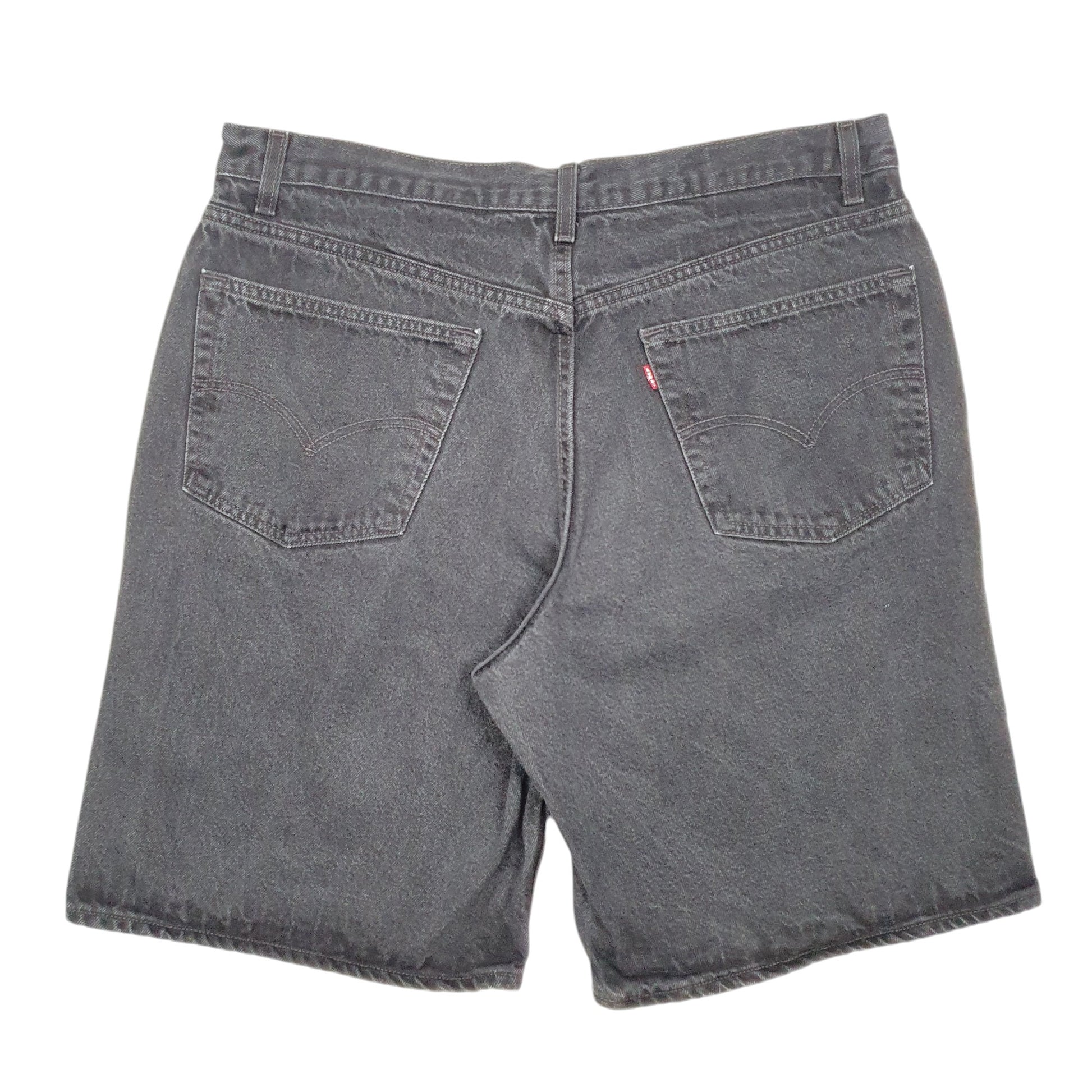 Mens Black Levis Denim Jeans Jorts Baggy Denim Shorts