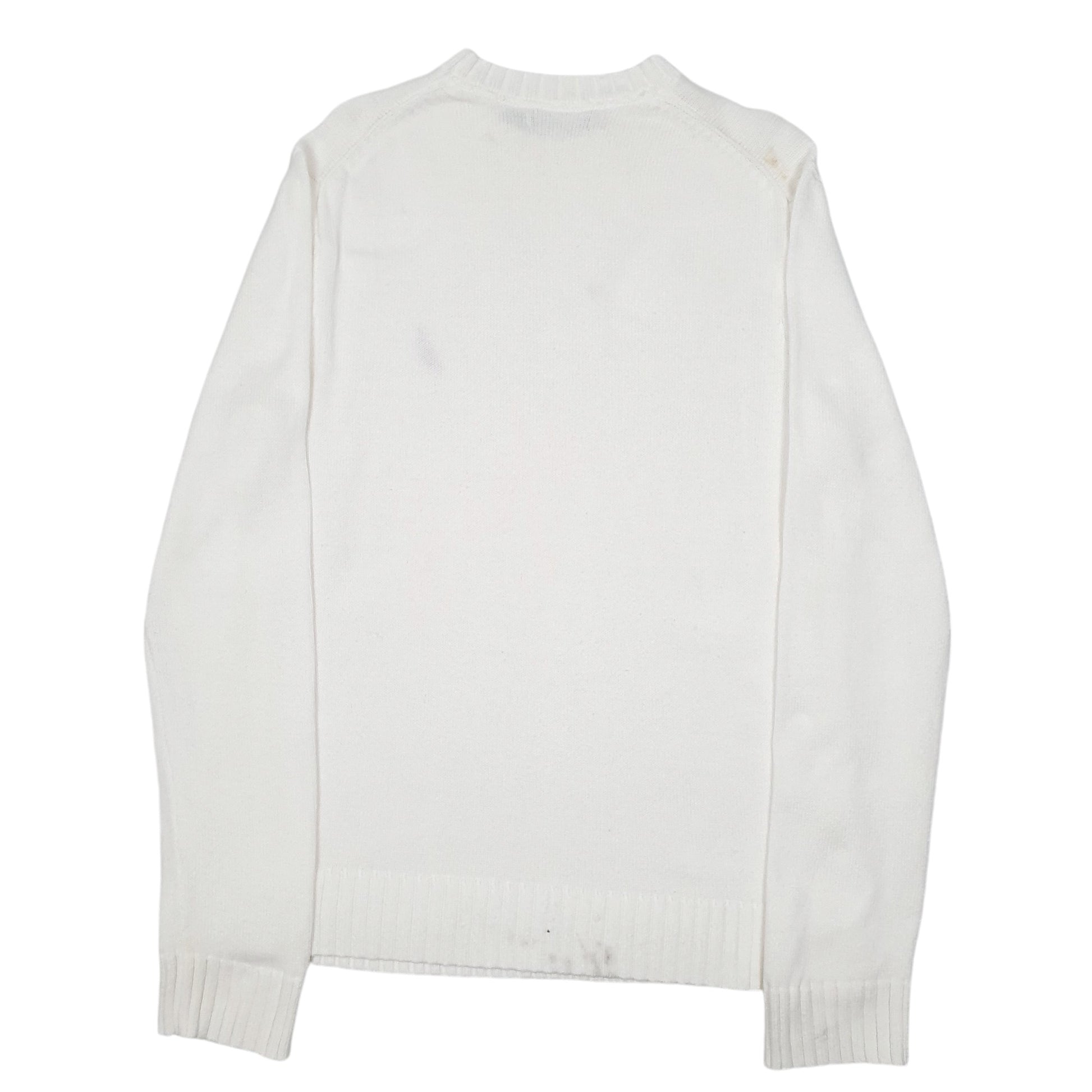 Mens White Nautica Knit Crewneck Jumper