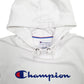 Mens White Champion Spellout Hoodie Jumper
