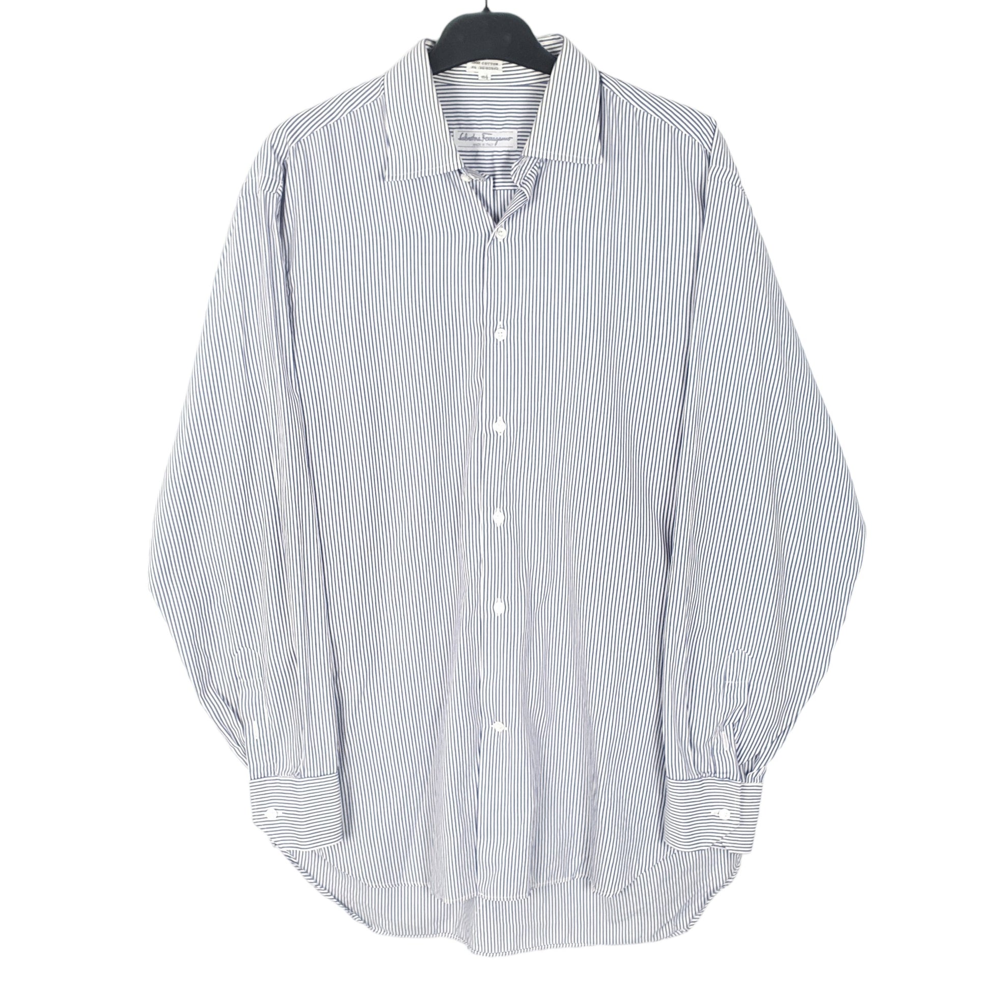Mens White Salvatore Ferragamo  Long Sleeve Shirt