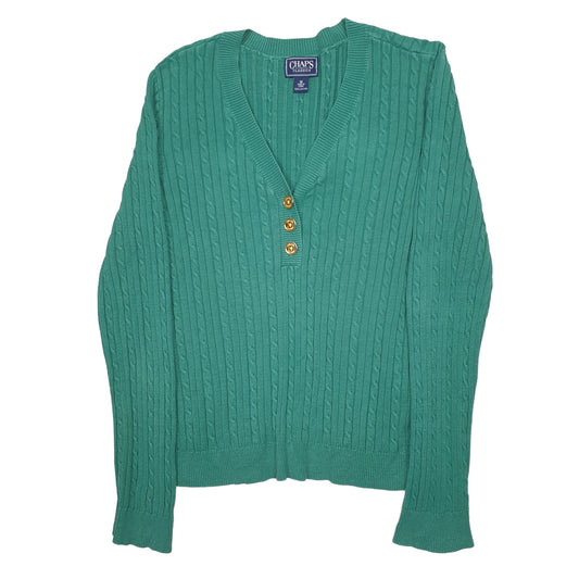 Womens Green Chaps Knit Cardigan Jumper