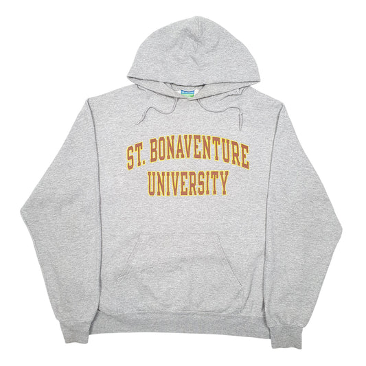 Mens Grey Champion St Bonaventure University USA Spellout Hoodie Jumper