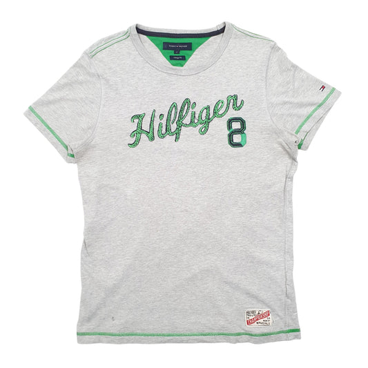 Mens Grey Tommy Hilfiger Spellout Vintage Fit Short Sleeve T Shirt