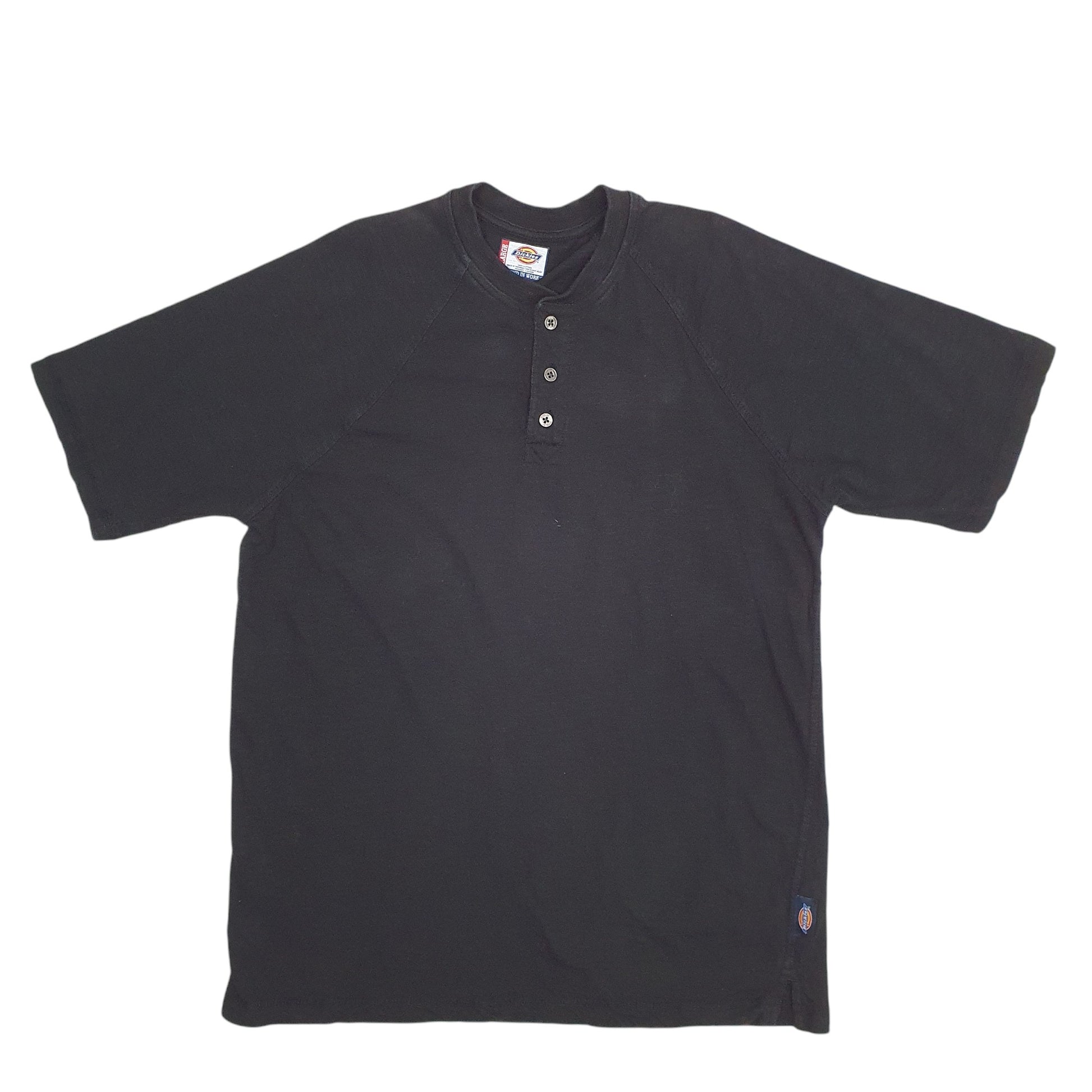 Mens Black Dickies Button Up Short Sleeve T Shirt