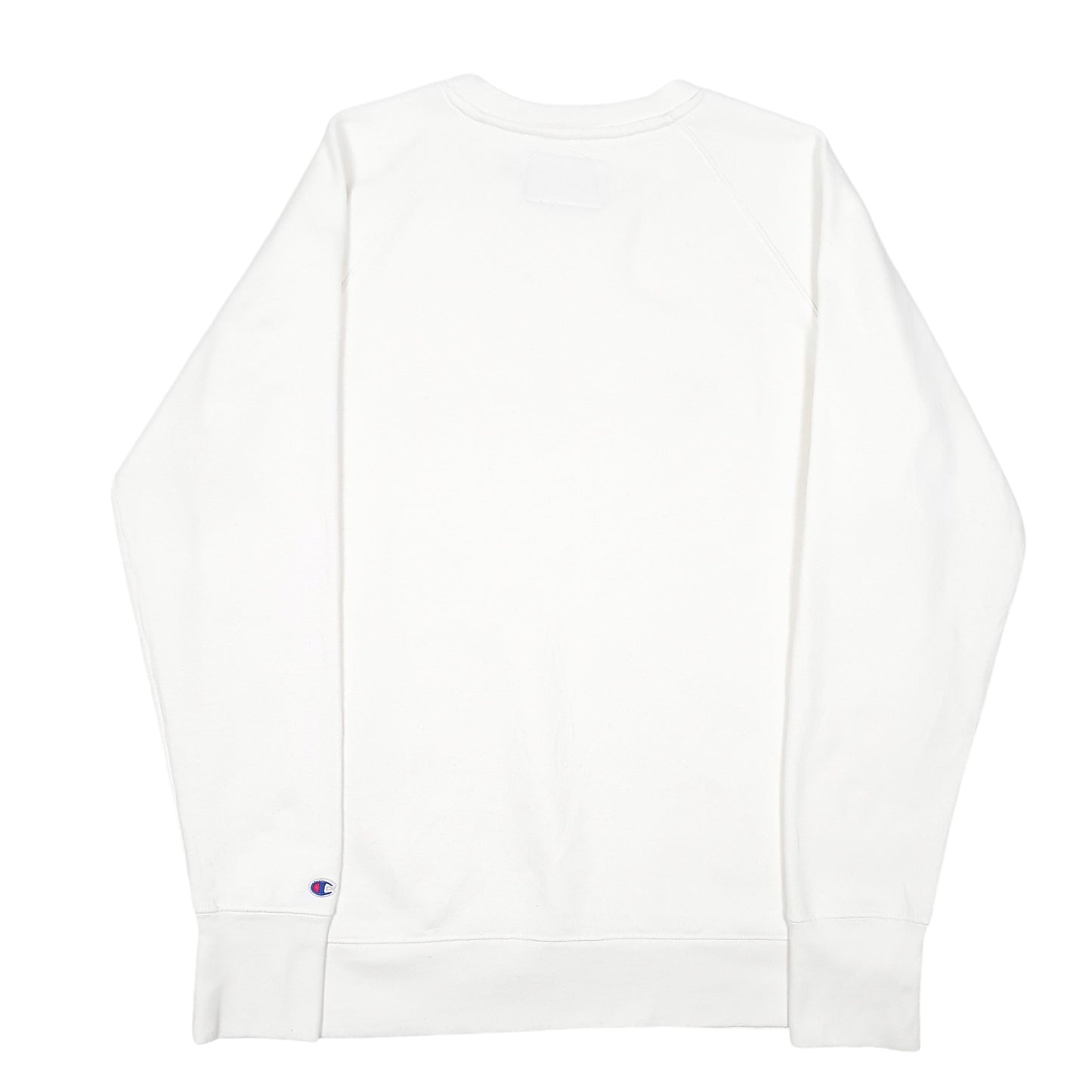 Mens Cream Champion Raglan Script Crewneck Jumper