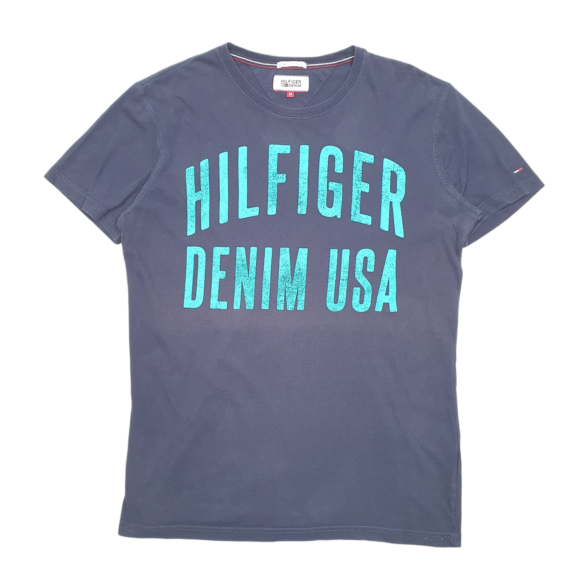 Mens Navy Tommy Hilfiger Denim USA Spellout Short Sleeve T Shirt