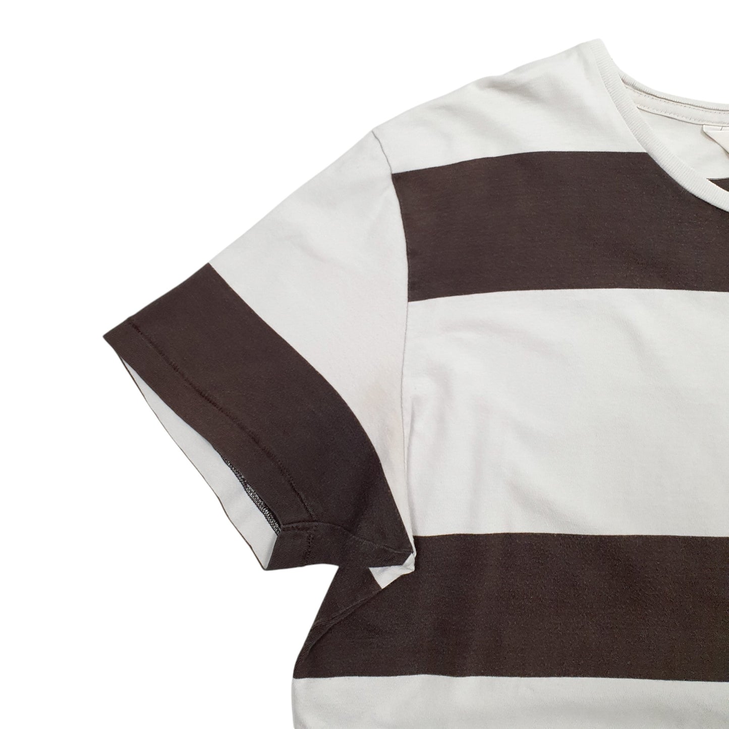 Mens Brown Lee Stripes Short Sleeve T Shirt