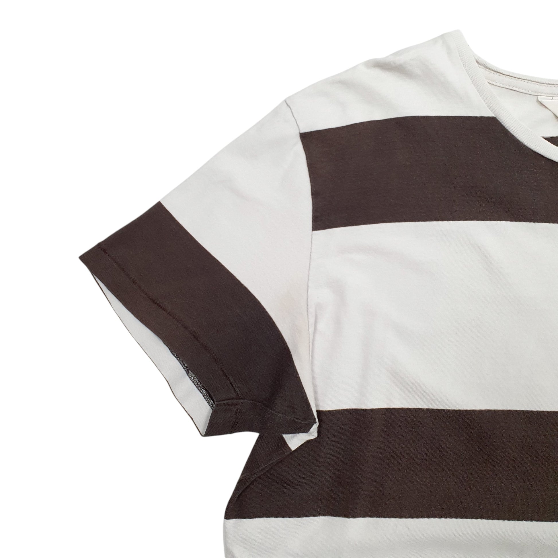Mens Brown Lee Stripes Short Sleeve T Shirt