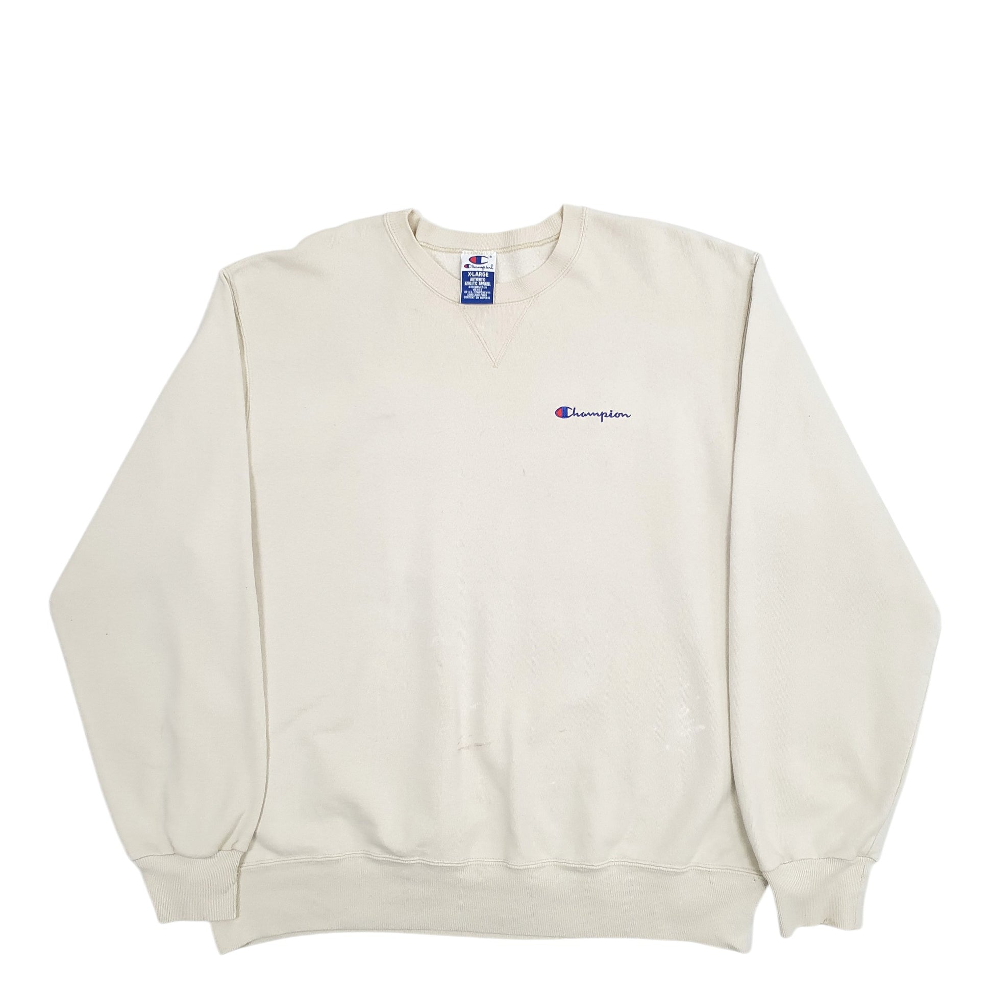 Mens Cream Champion  Crewneck Jumper