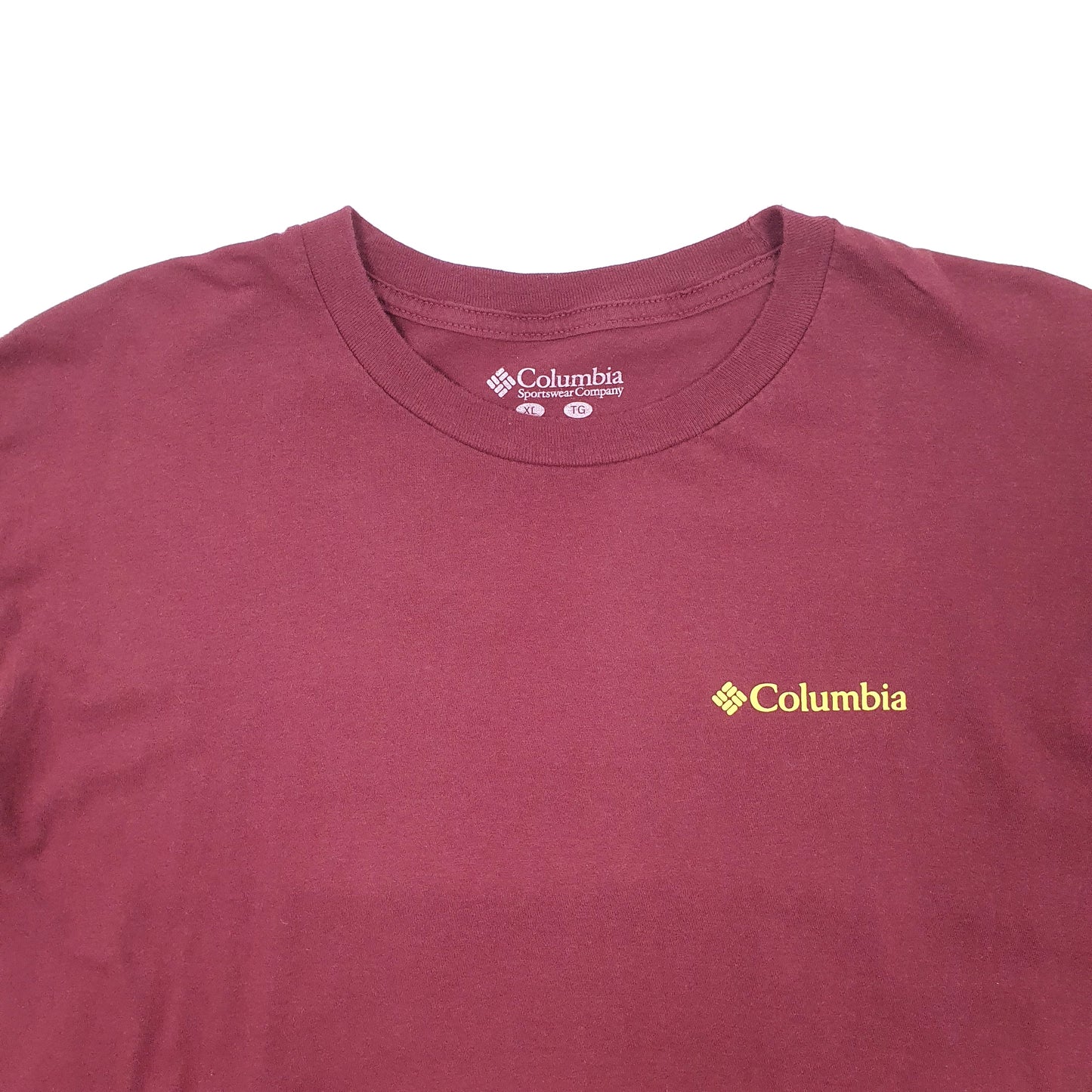 Mens Burgundy Columbia Sportswear PFG Fishing Short Sleeve T Shirt