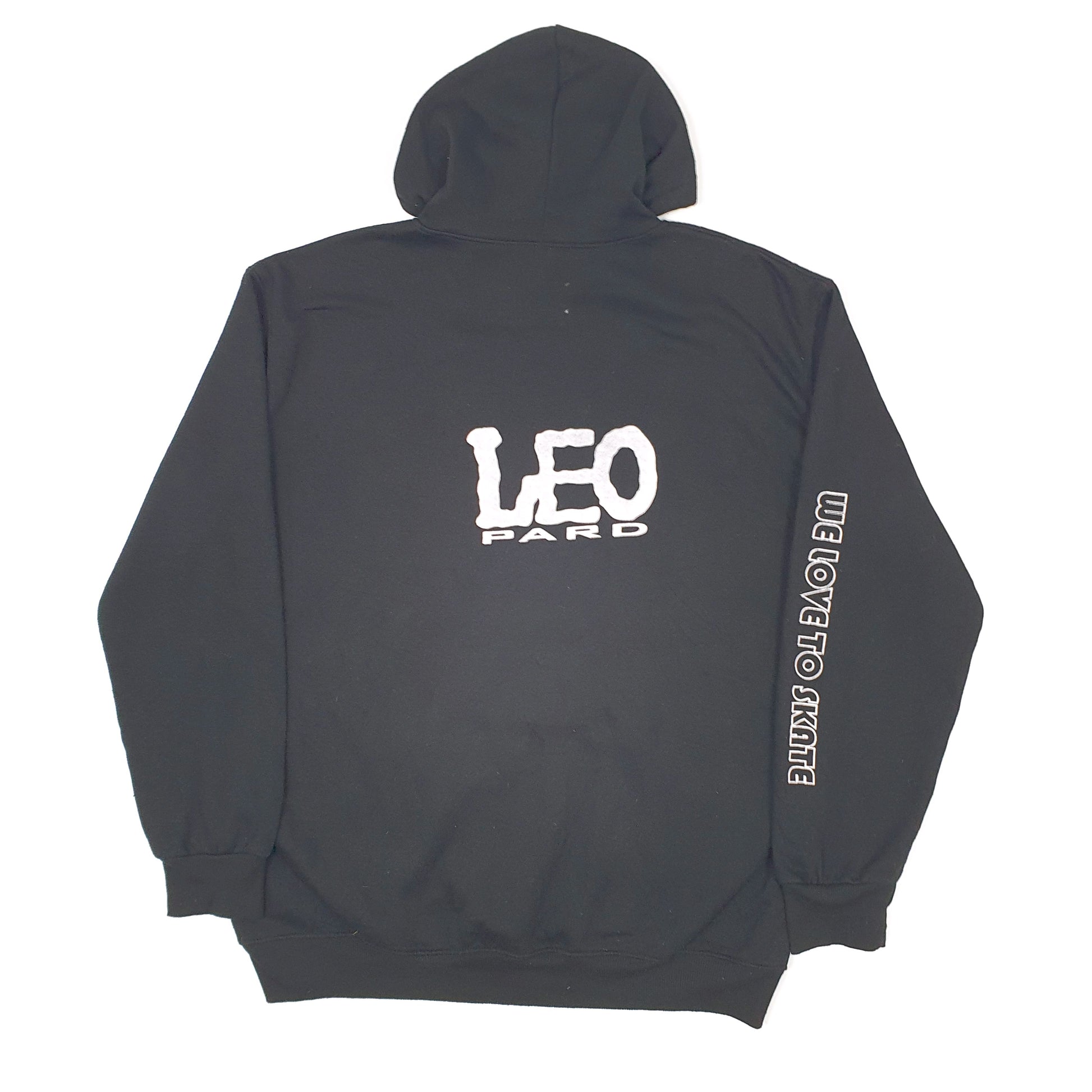 Mens Black Leopard Skateboarding Hoodie Jumper