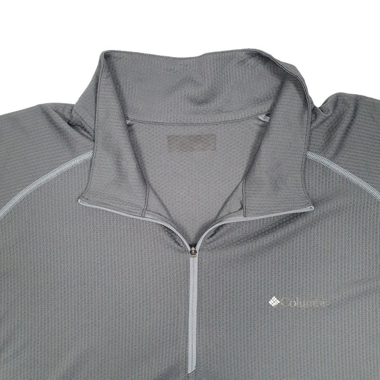 Mens Grey Columbia Sportswear Active Workout Gym Quarter Zip Jumper