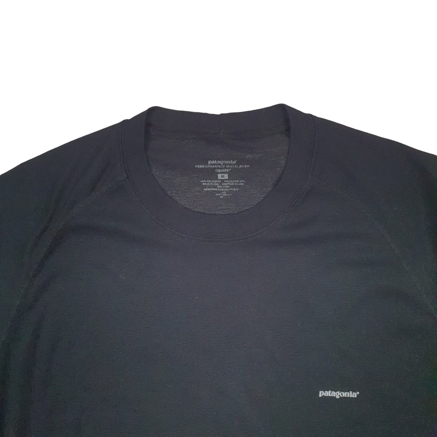 Mens Black Patagonia Active Sports Long Sleeve T Shirt