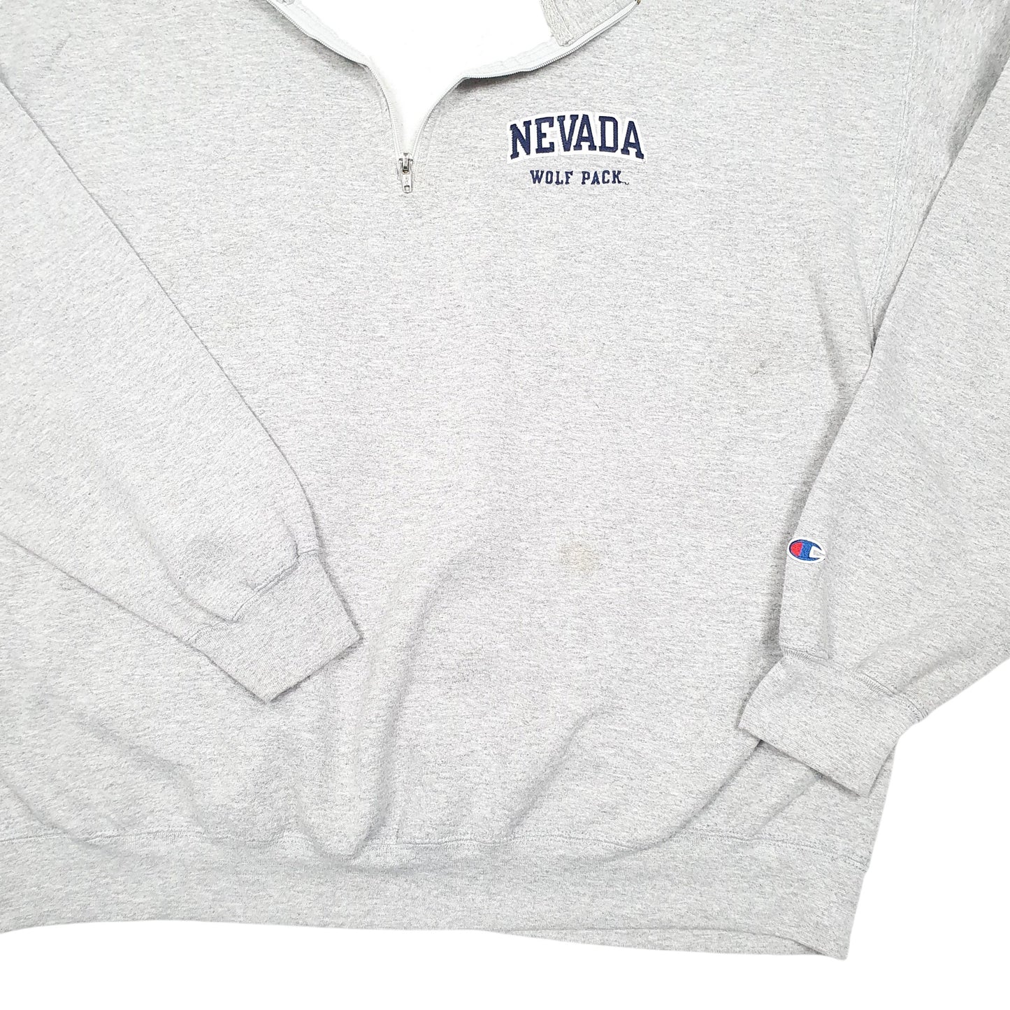 Mens Grey Champion Nevada Wolf Pack USA Quarter Zip Jumper