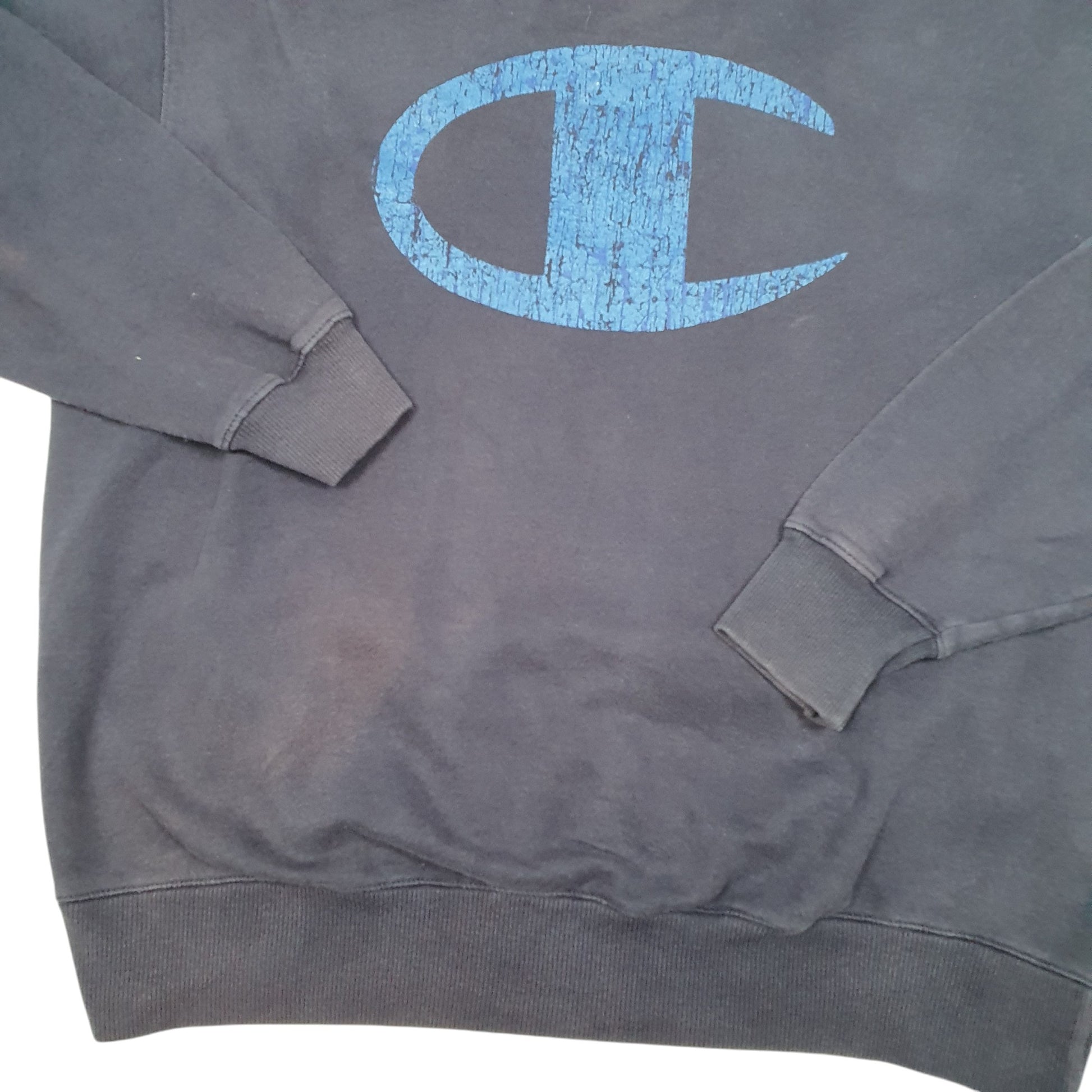 Mens Navy Champion C Logo Crewneck Jumper
