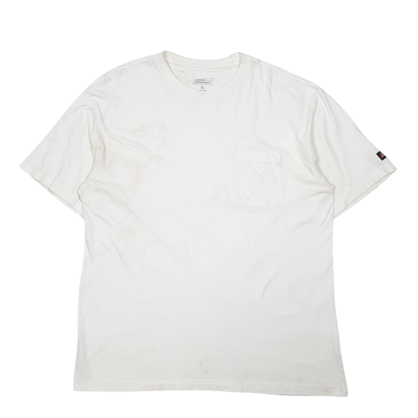 Mens White Dickies Pocket Workwear Short Sleeve T Shirt