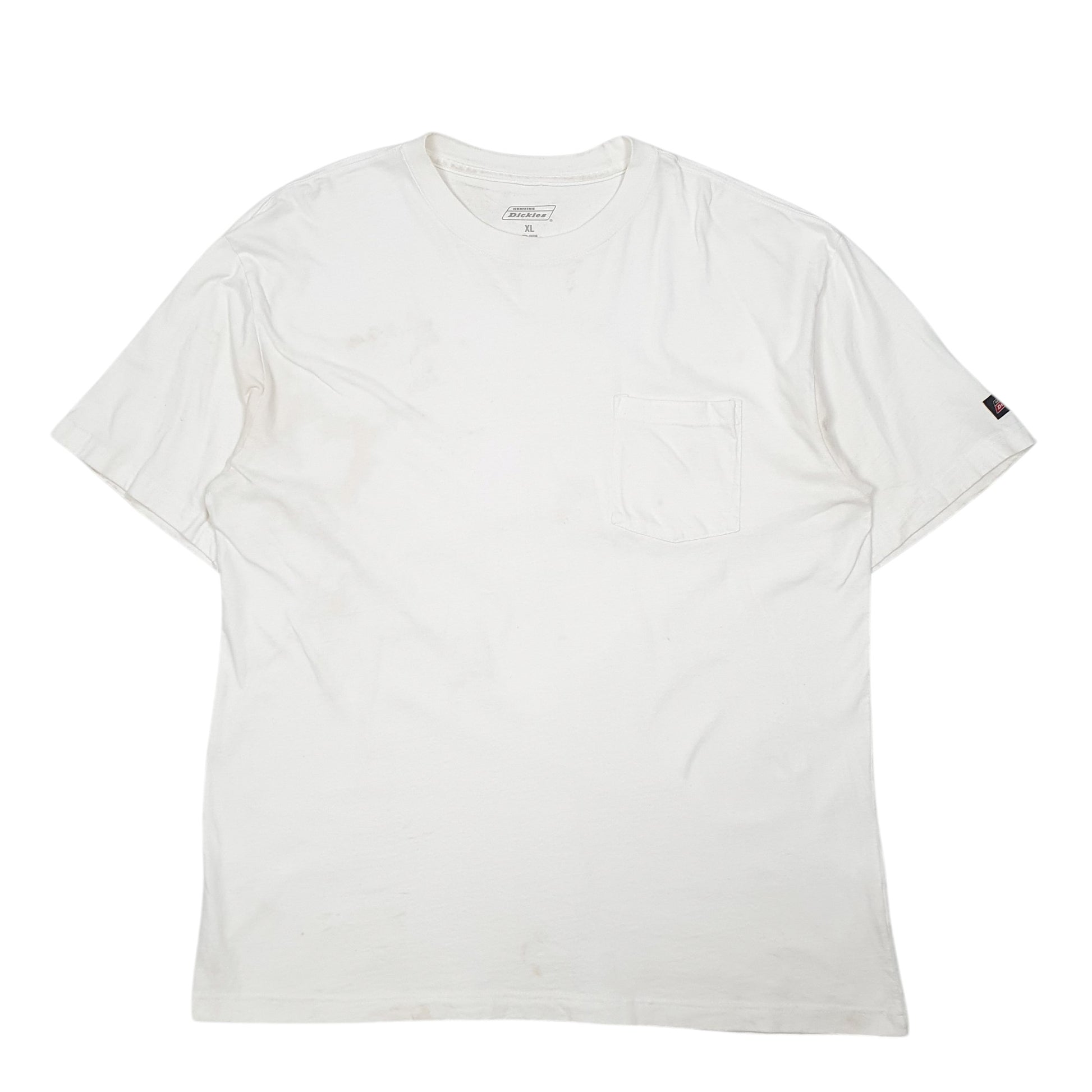 Mens White Dickies Pocket Workwear Short Sleeve T Shirt
