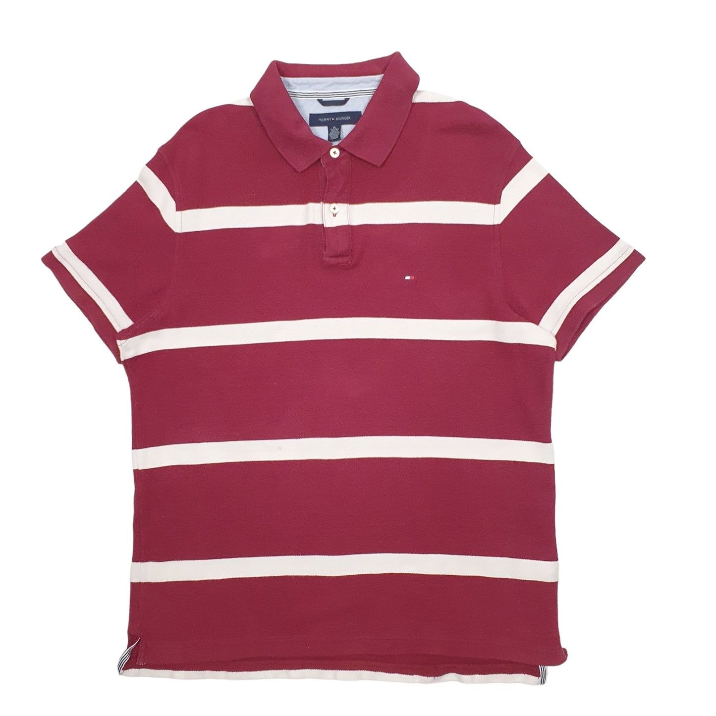 Mens Burgundy Tommy Hilfiger  Short Sleeve Polo Shirt