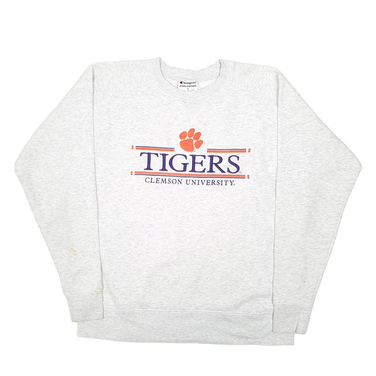 Mens Grey Champion Clemson University Tigers USA Crewneck Jumper