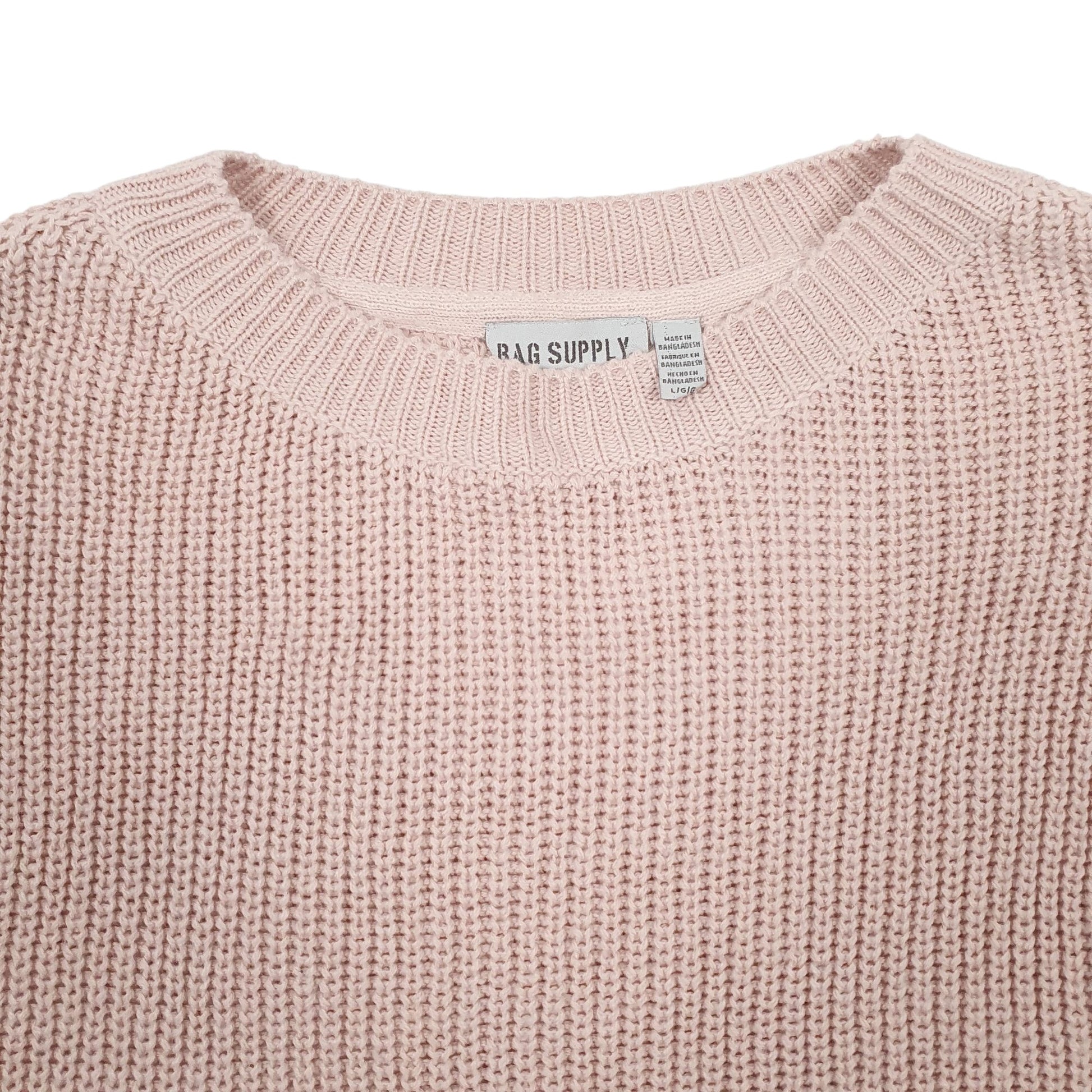 Womens Pink Rag Supply Knit Crewneck Jumper