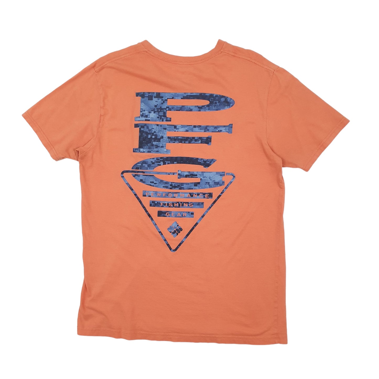 Mens Orange Columbia Sportswear PFG Fishing Short Sleeve T Shirt