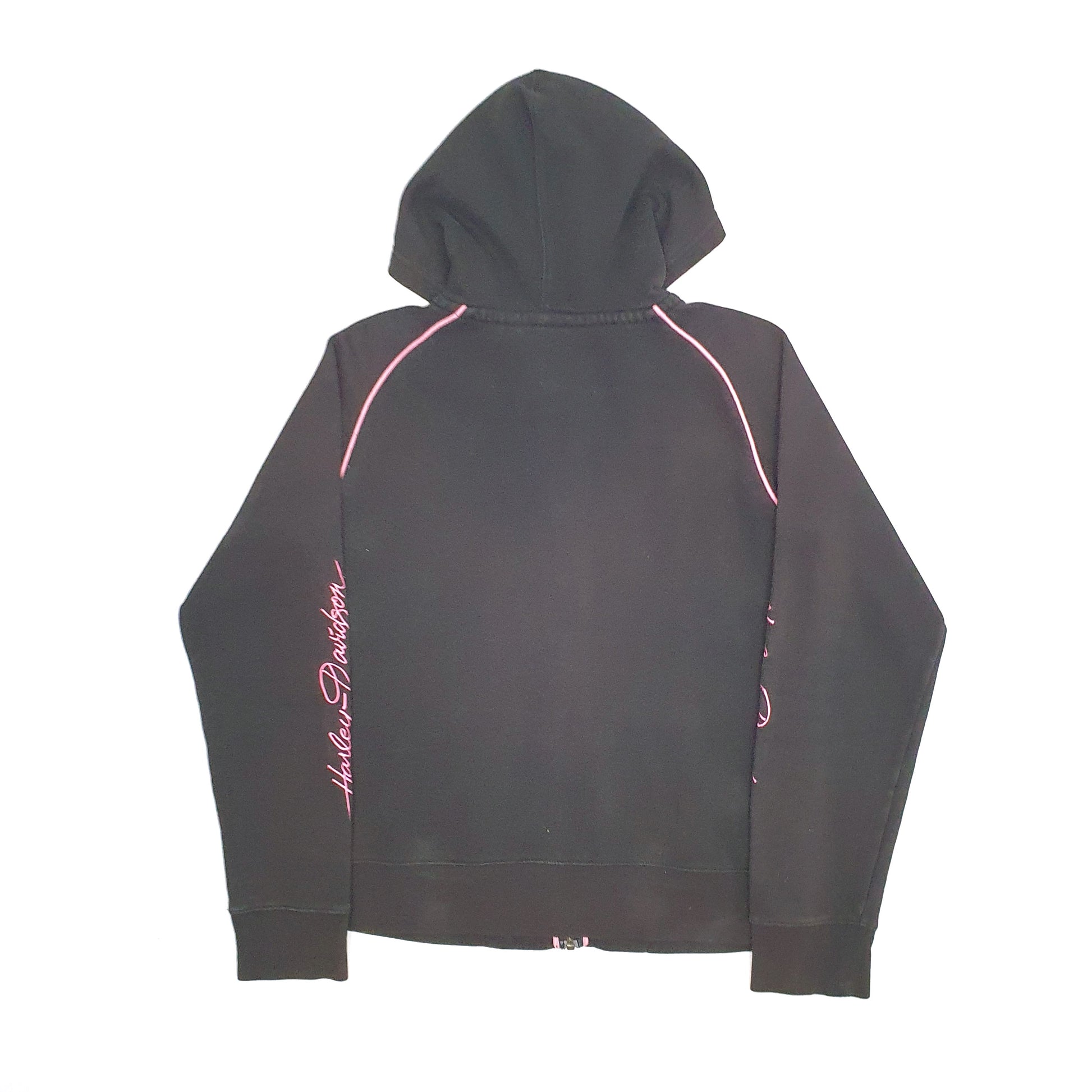 Womens Black Harley Davidson Motorcycles Hoodie Full Zip Jumper