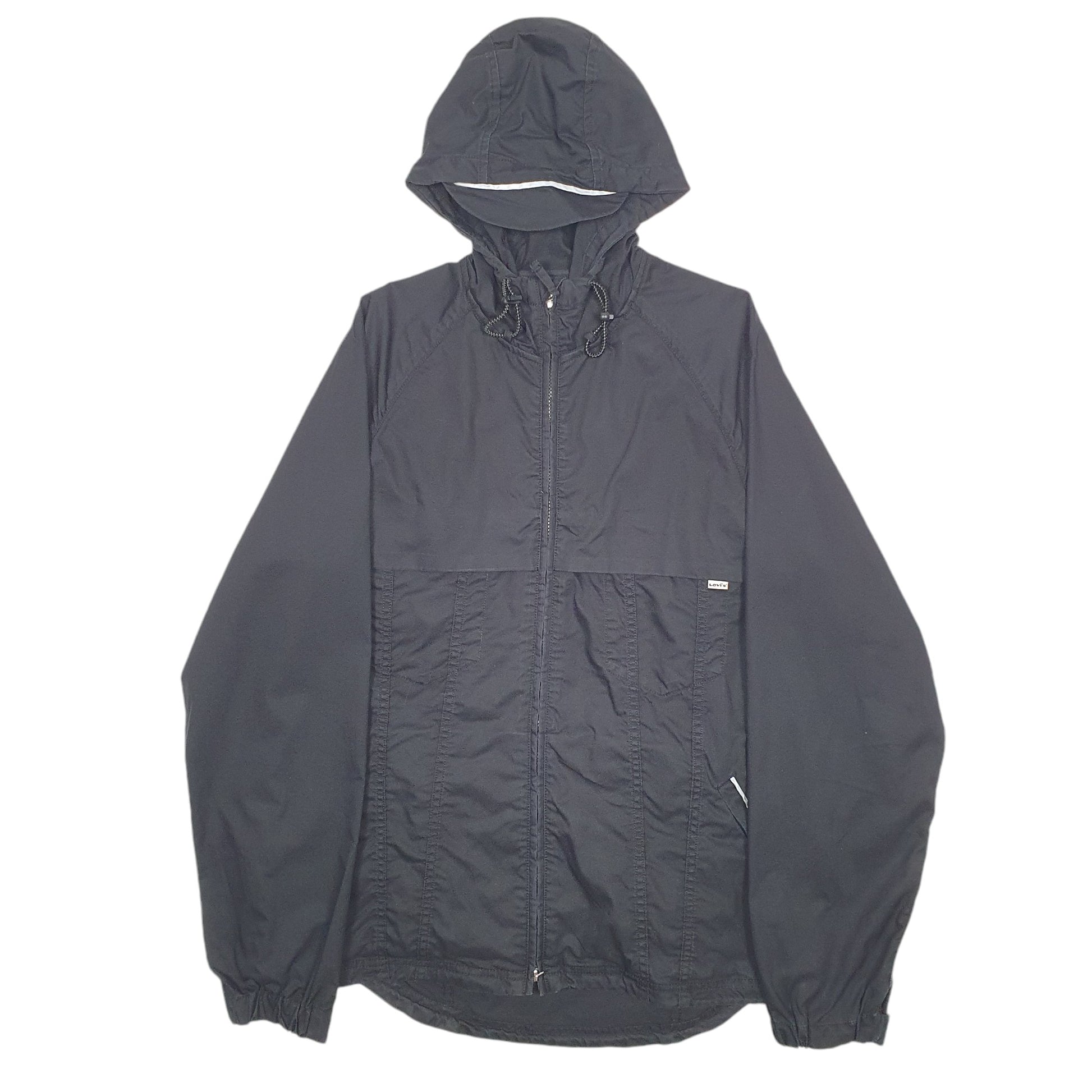 Mens Black Levis Hooded Raincoat Jacket  Coat