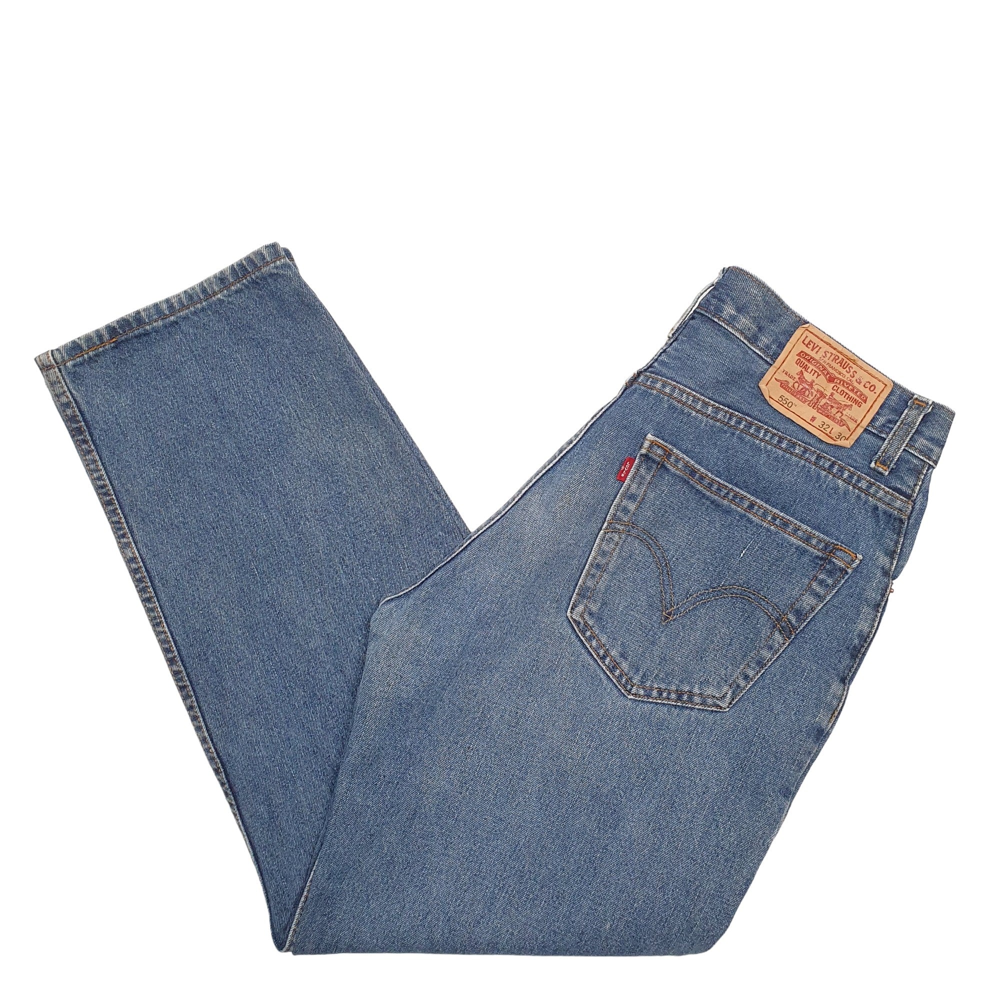 Mens Levis 550 Relaxed Fit Blue Jeans W32 L30 Bundl Clothing