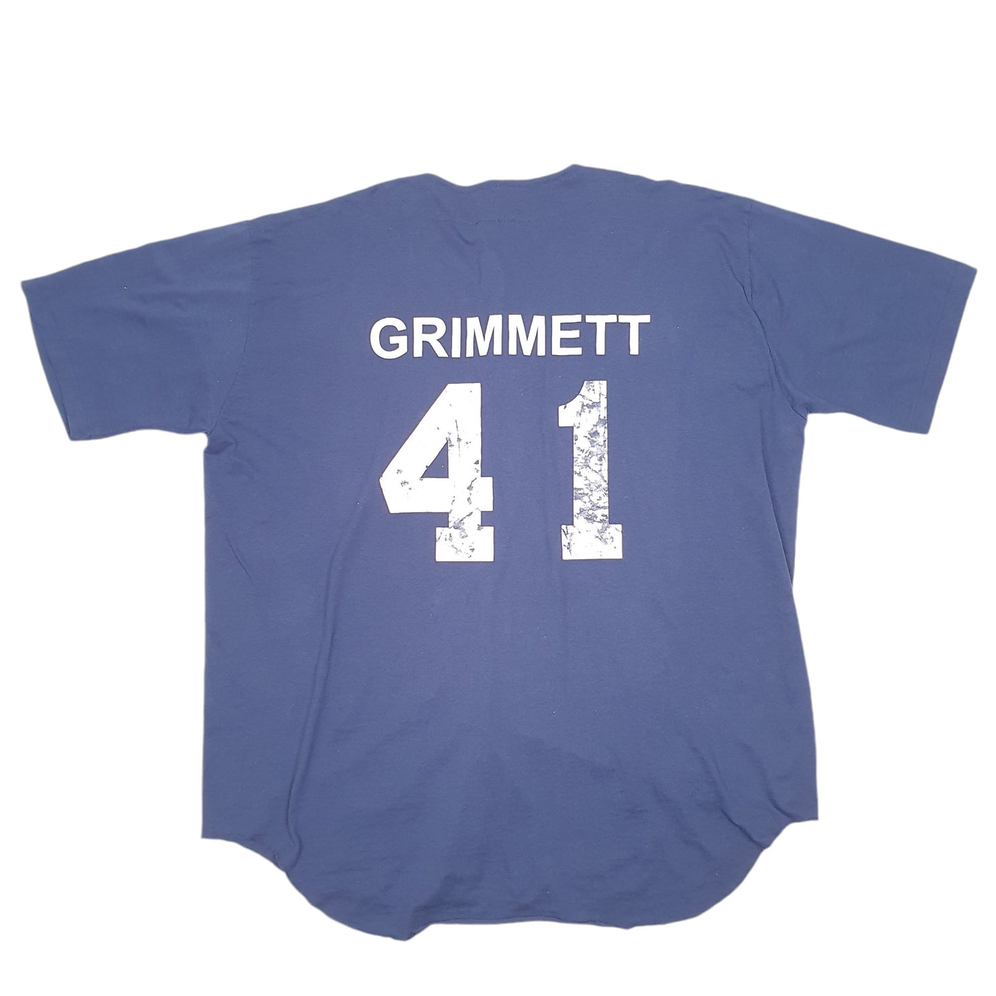 Mens Navy Paramount Sportswear Vintage Baseball Jersey Summit Moving & Storage Made In USA Short Sleeve T Shirt