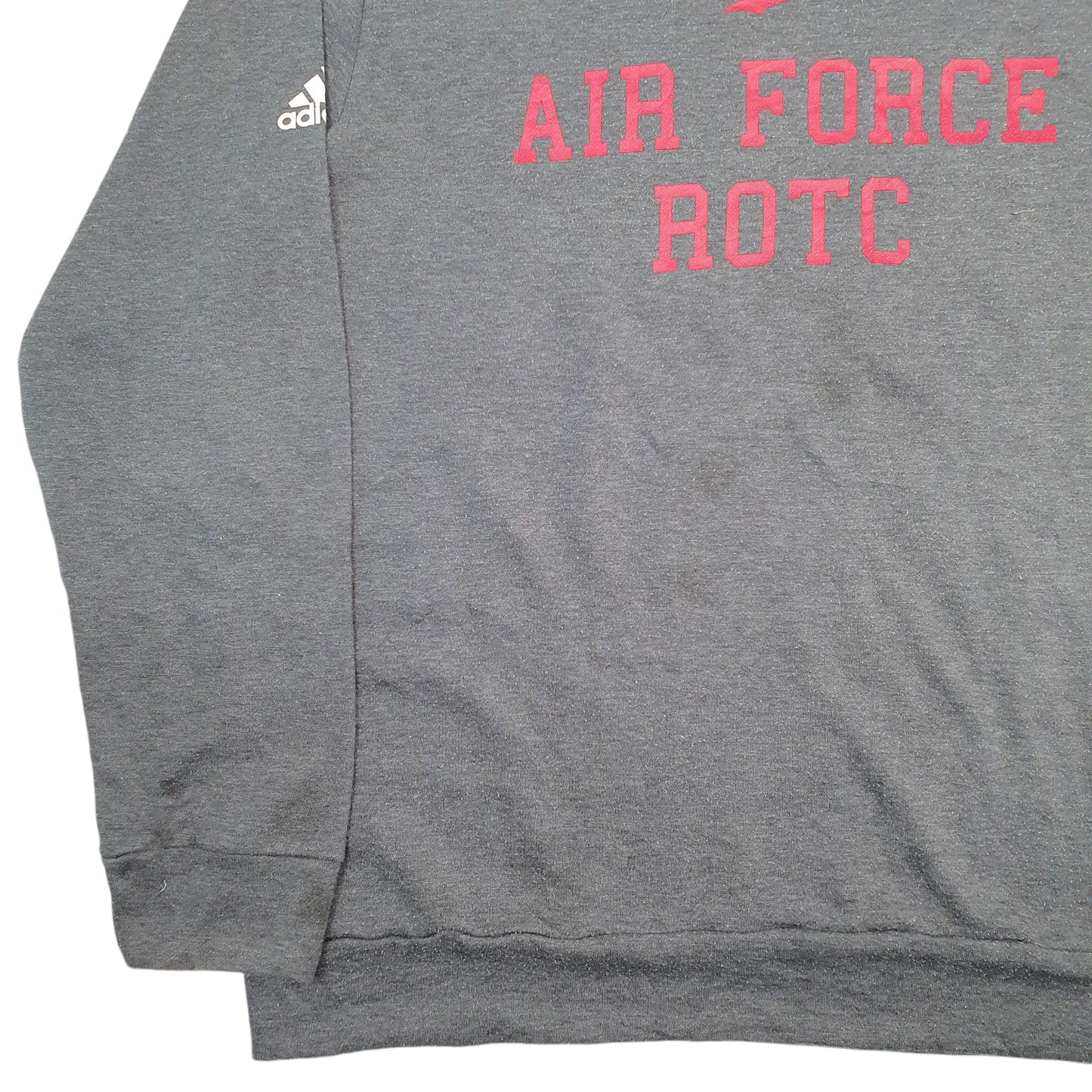 Mens Grey Adidas Indiana Air Force ROTC Spellout Crewneck Jumper
