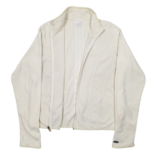 Womens Cream Adidas  Full Zip Jumper