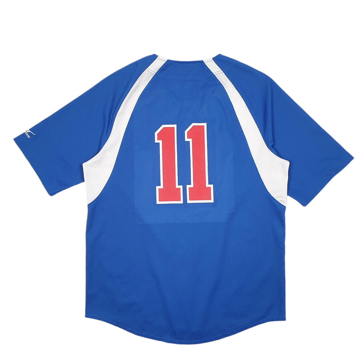 Mens Blue Mizuno MLB Baseball Jersey Montreal Expos Drylite Short Sleeve T Shirt