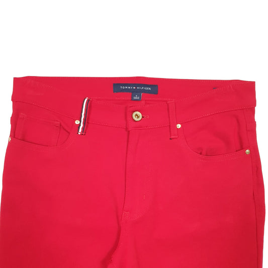 Womens Red Tommy Hilfiger Viscose Chino Trousers