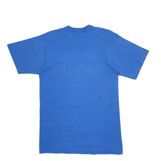 Mens Blue Unbranded Single Stitch Vintage 90s Alpha Tau Omega Short Sleeve T Shirt